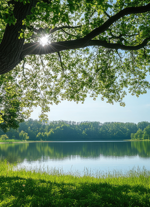 La sensación de echarse una siesta junto a un lago tranquilo, tumbado en la hierba, arrullado por el sonido de un baile de hojas que nos dan sombra.