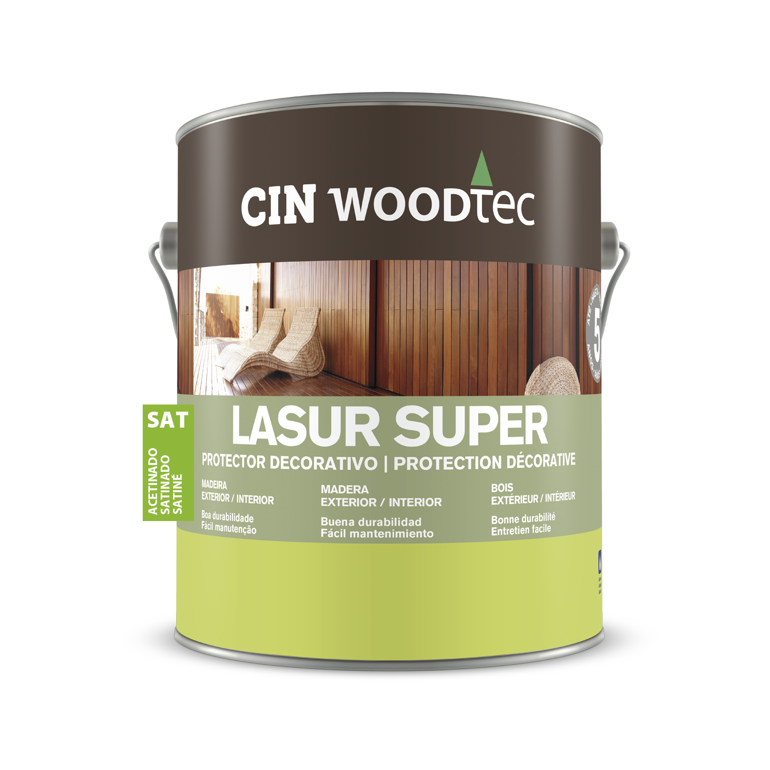 Lasur Super (12355) - Lasur satinado de base acuosa para interior y exterior